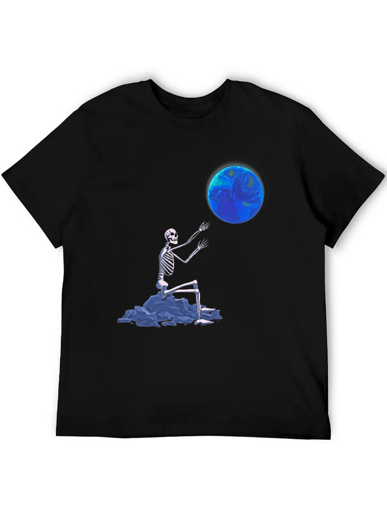 Atom Punk Aesthetic Vaporwave Skeleton Unisex Short Sleeve Soft Cotton T-Shirt – Casual Everyday Wear