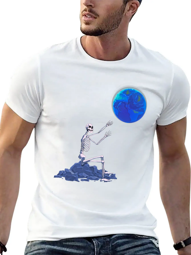 Atom Punk Aesthetic Vaporwave Skeleton Unisex Short Sleeve Soft Cotton T-Shirt – Casual Everyday Wear