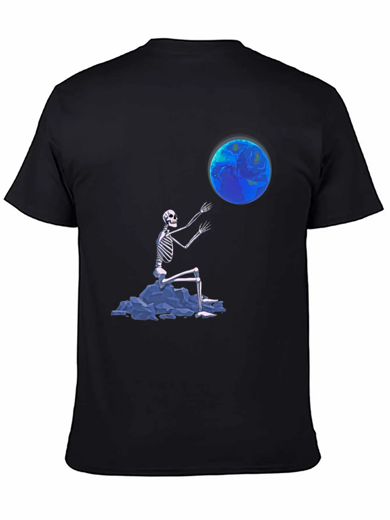 Atom Punk Aesthetic Vaporwave Skeleton Unisex Short Sleeve Soft Cotton T-Shirt – Casual Everyday Wear
