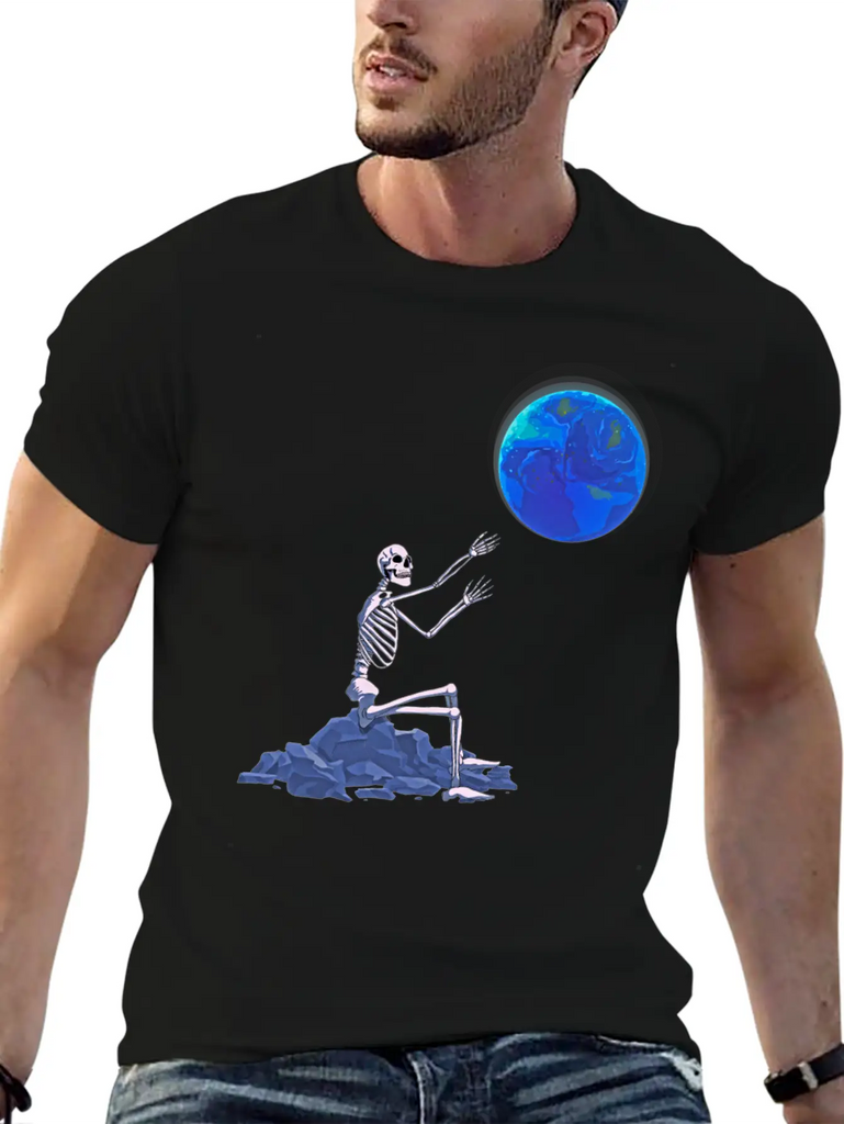 Atom Punk Aesthetic Vaporwave Skeleton Unisex Short Sleeve Soft Cotton T-Shirt – Casual Everyday Wear
