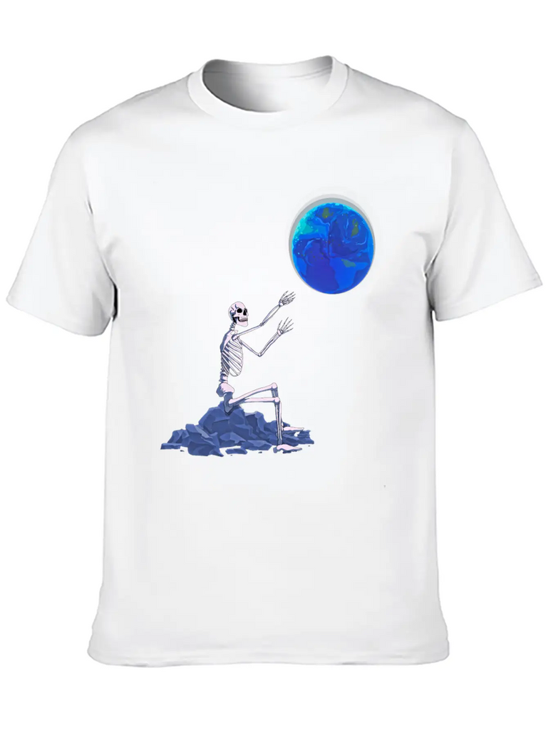 Atom Punk Aesthetic Vaporwave Skeleton Unisex Short Sleeve Soft Cotton T-Shirt – Casual Everyday Wear